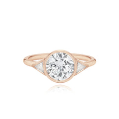 Bezel Trillion Diamond  Engagement Ring