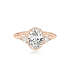 Bezel Trillion Diamond  Engagement Ring
