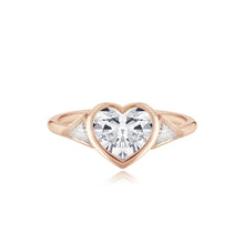 Load image into Gallery viewer, Bezel Diamond Trillion Side Stones Engagement Ring
