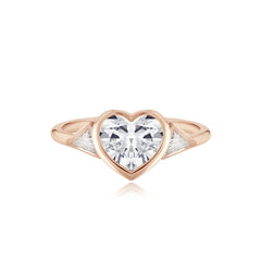 Bezel Trillion Diamond  Engagement Ring