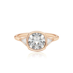 Bezel Trillion Diamond  Engagement Ring