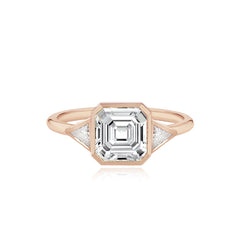 Bezel Trillion Diamond  Engagement Ring