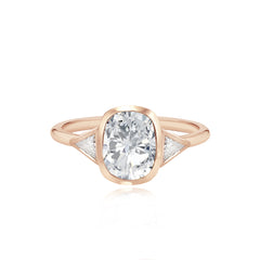 Bezel Trillion Diamond  Engagement Ring