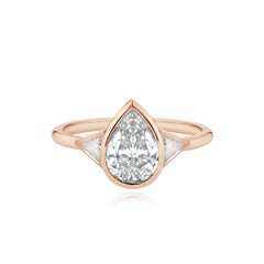 Bezel Trillion Diamond  Engagement Ring