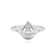 Bezel Trillion Diamond  Engagement Ring