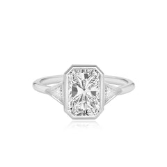Bezel Trillion Diamond  Engagement Ring