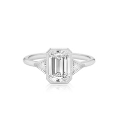 Bezel Trillion Diamond  Engagement Ring