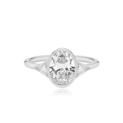 Bezel Trillion Diamond  Engagement Ring