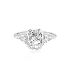 Bezel Trillion Diamond  Engagement Ring