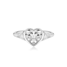 Load image into Gallery viewer, Bezel Diamond Trillion Side Stones Engagement Ring
