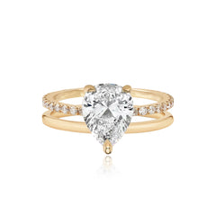 Diamond Double Pave Gold Engagement Ring