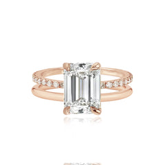 Diamond Double Pave Gold Engagement Ring