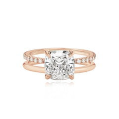 Diamond Double Pave Gold Engagement Ring