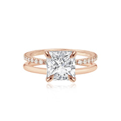 Diamond Double Pave Gold Engagement Ring