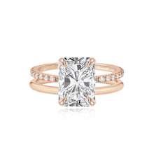 Load image into Gallery viewer, Diamond Double Pave and Gold Band Engagement Ring
