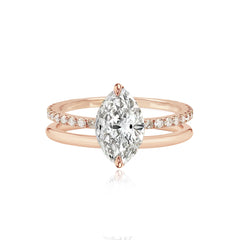 Diamond Double Pave Gold Engagement Ring