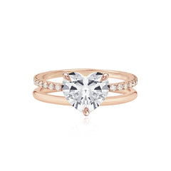Diamond Double Pave Gold Engagement Ring