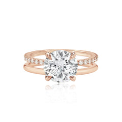 Diamond Double Pave Gold Engagement Ring