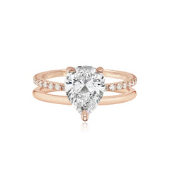 Diamond Double Pave Gold Engagement Ring