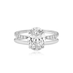Diamond Double Pave Gold Engagement Ring