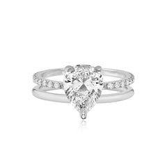 Diamond Double Pave Gold Engagement Ring