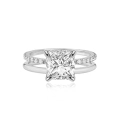 Diamond Double Pave Gold Engagement Ring