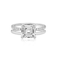 Diamond Double Pave Gold Engagement Ring
