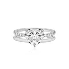 Diamond Double Pave Gold Engagement Ring