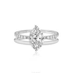 Diamond Double Pave Gold Engagement Ring