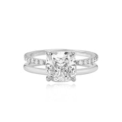 Diamond Double Pave Gold Engagement Ring