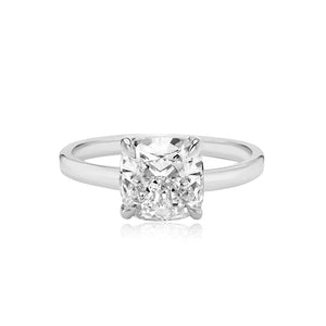 Large Diamond Shape Thick Solid Plain Band Engagement Ring