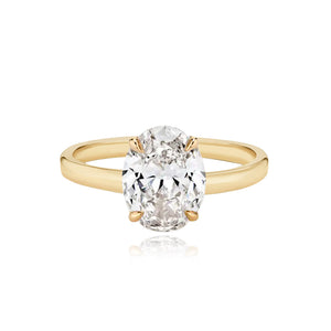 Large Diamond Shape Thick Solid Plain Band Engagement Ring