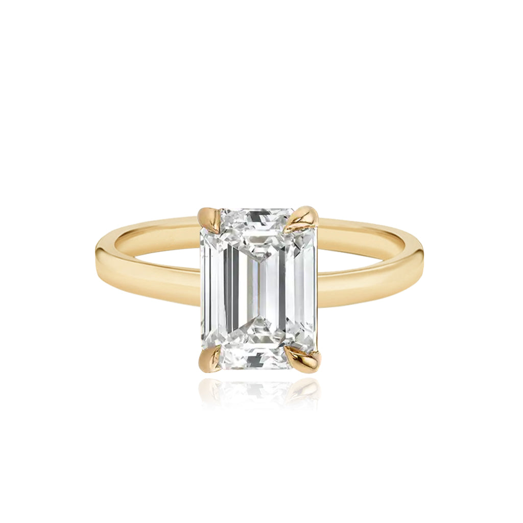 Large Diamond Rings Plain Rectangular Large Diamond Shape Thick Solid Plain Band Engagement Ring – Alev Jewelry