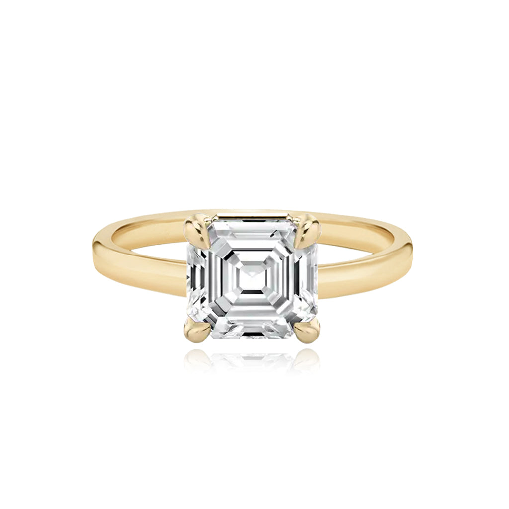 Large Diamond Rings Plain Rectangular Large Diamond Shape Thick Solid Plain Band Engagement Ring – Alev Jewelry