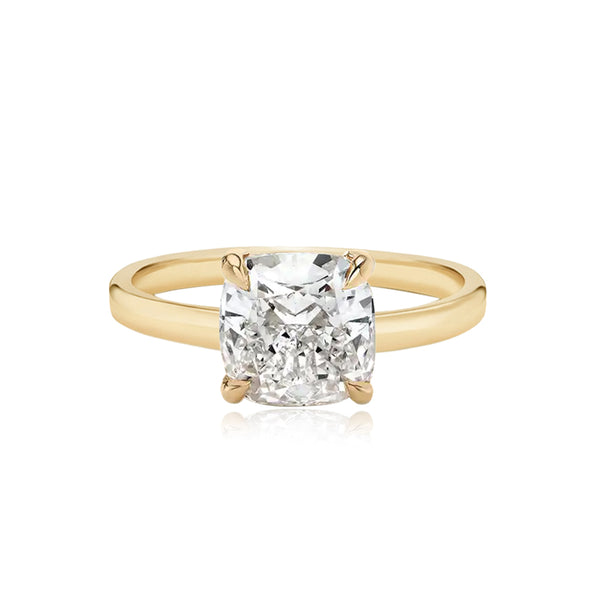 Diamond Thick Solid Plain Band Engagement Ring