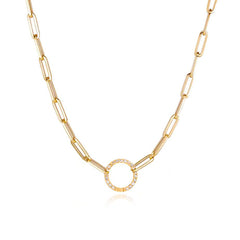Diamond Clasp Paperclip Necklace