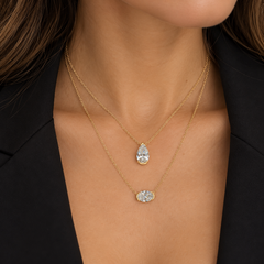 Half Bezel Lab Diamond Necklace