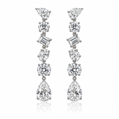 Multi-Shape Lab Diamond Cascade Earrings