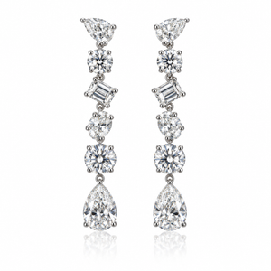 Multi-Shape Lab Diamond Cascade Earrings