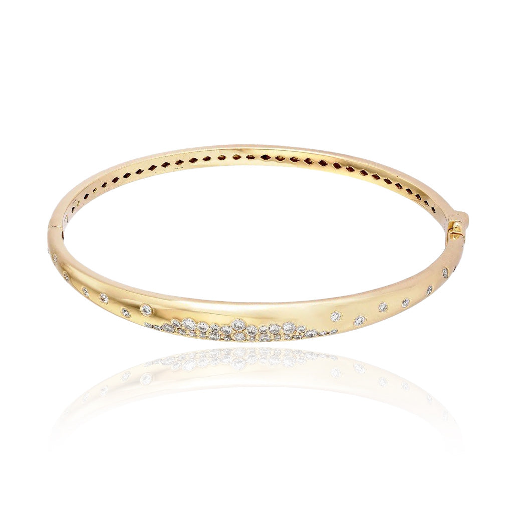 Curved Scattered Inlay Bangle