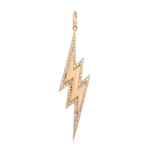 Modern Outline Pave Lightning Bolt