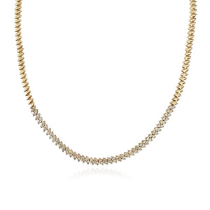 Marquise Ilusion Tilted Pave Golden Necklace