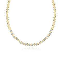 Marquise Shaped Pave and Golden Necklace
