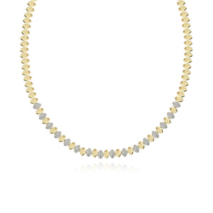 Marquise Shaped Pave and Golden Necklace