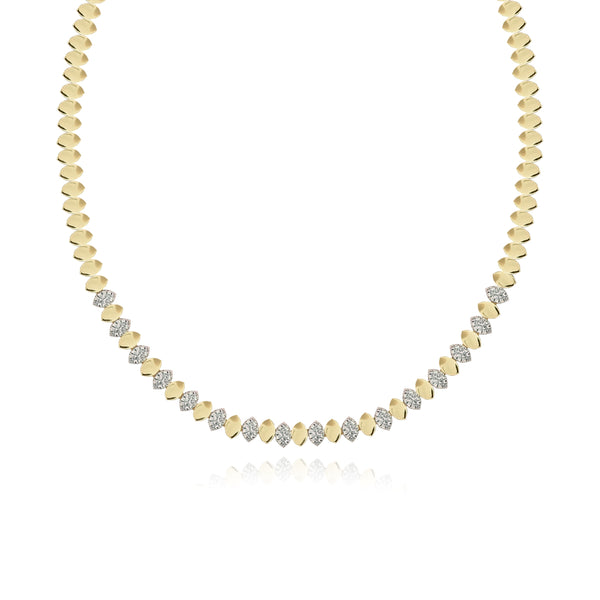 Marquise Shaped Pave and Golden Necklace