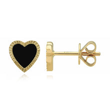 Load image into Gallery viewer, Medium Fluted Outline Stone Heart Studs
