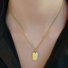 Medium Gold Dog Tag Charm