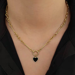 Medium Pave Outline Stone Heart Charm