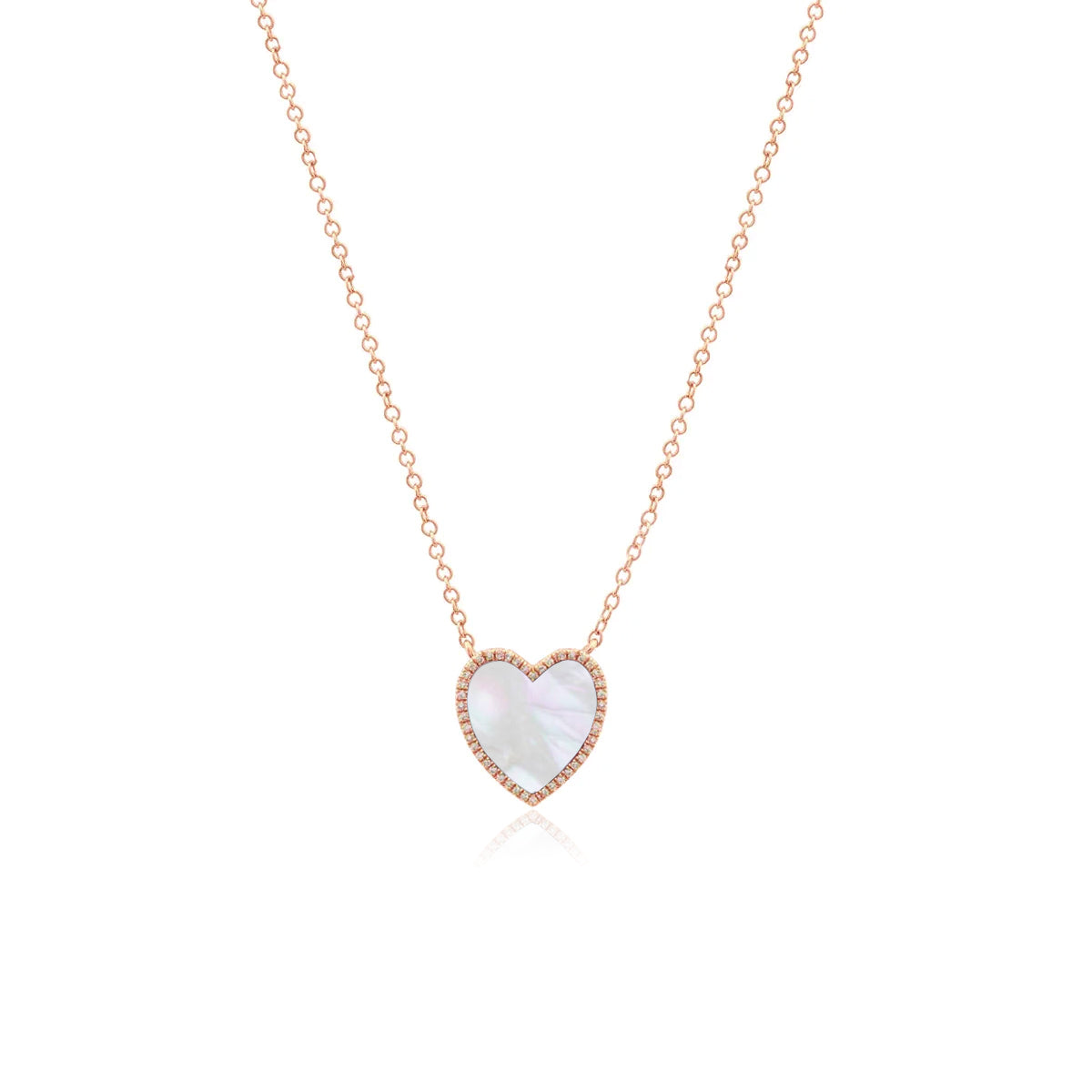 Medium Pave Outline Stone Heart Necklace