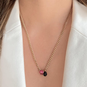 Medium Two-Gemstones Necklace